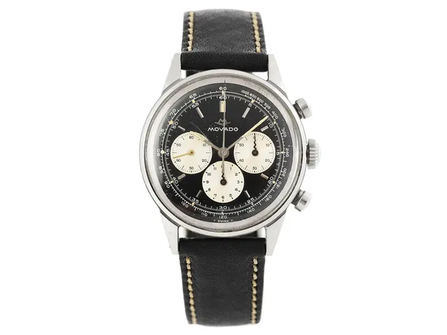 MOVADO, Sub-Sea (T Swiss T), "Snake Hands", "Francois Borgel Case", Cal 95 M, Ref nr. 19068, Boett nr. 970, kronograf, herrur, 35 mm, stål, manuell, plexiglas, relumade urtavla/visare, utbytt sekundvisare, läderband, ca 1965.