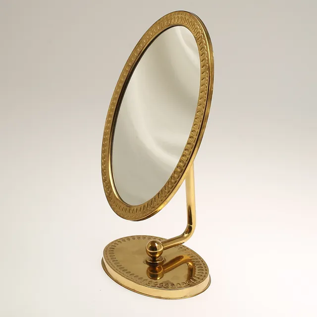 BORDSSPEGEL, glas och mässing.