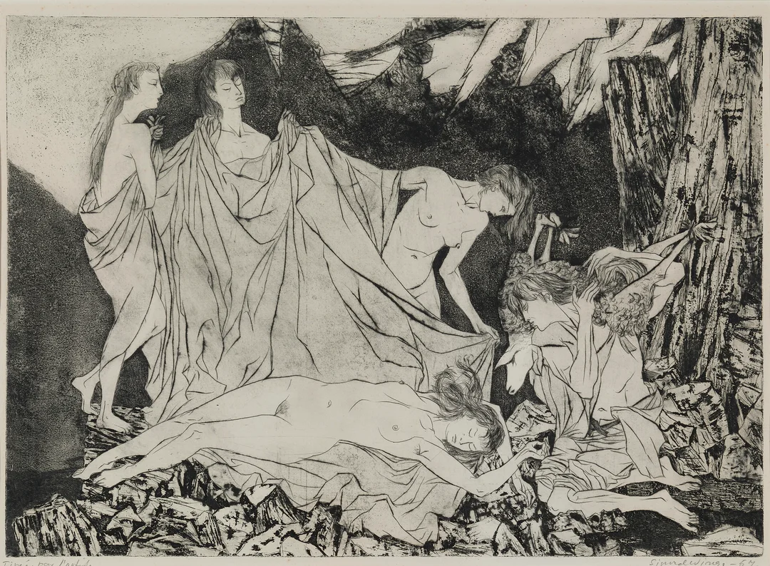 Winge, Sigurd — "Morgen (Underet)" 1957 — Kunst/Grafikk — Blomqvist