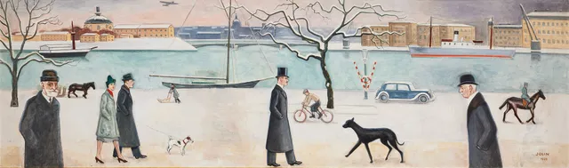 EINAR JOLIN. "Promenerande på Strandvägen".