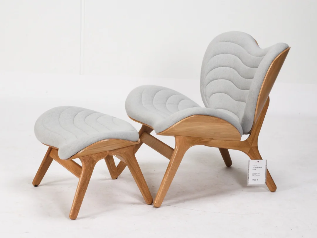 Anders Klem for Umage. Armchair and ottoman model 'A Conversation Piece, Low', oak (2) — Furniture/Lounge chairs — Lauritz