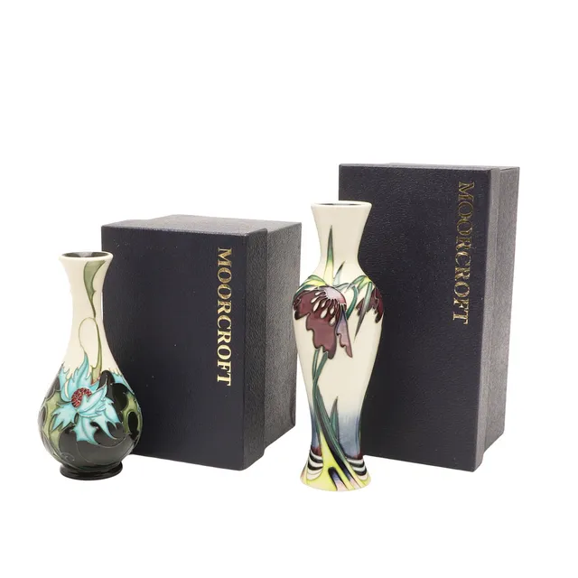 MOORCROFT VASES - SEA HOLLY & PERSEPHONE.