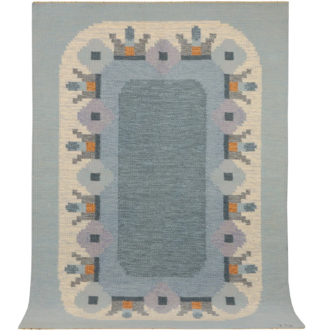 INGEGERD SILOW. Matta, röllakan, 203X138 cm. — European Carpets & Textiles — Formstad Auktioner