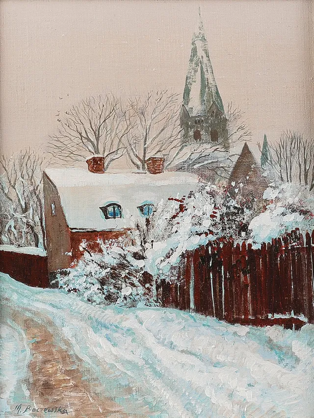 MARIA BOCZEWSKA (F. 1940). Oljemålning, Signerad, Södermalm.