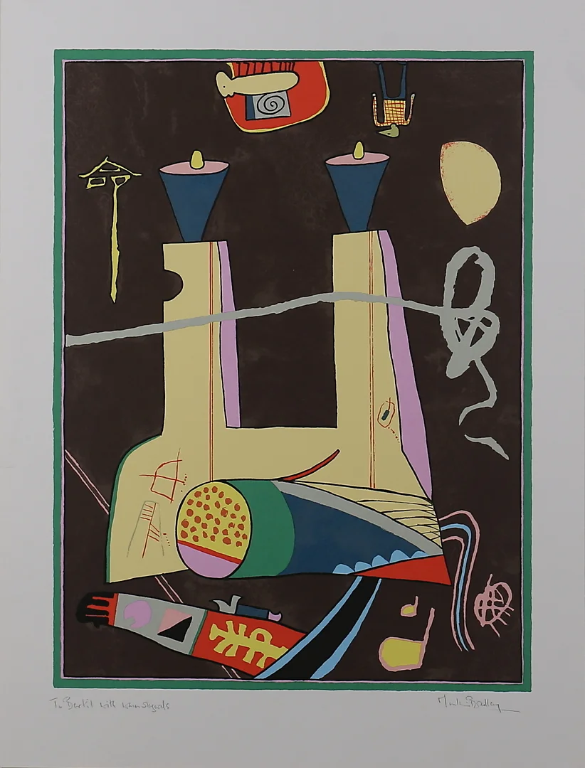 MARTIN BRADLEY. Komposition. Färgserigrafi. Signerad. — Engravings & Prints — Garpenhus Auktioner