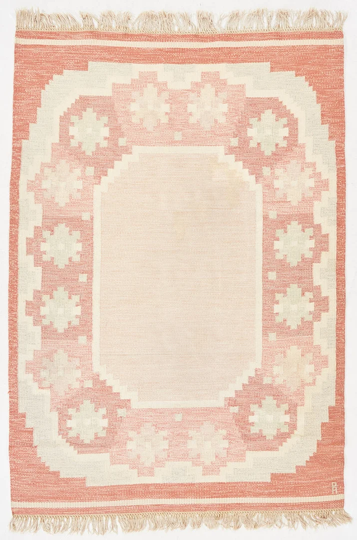 ANNA JOHANNA ÅNGSTRÖM (FÖDD 1938). matta, röllakan, signerad AJÅ. — European Carpets & Textiles — Stockholms Auktionsverk Magasin 5