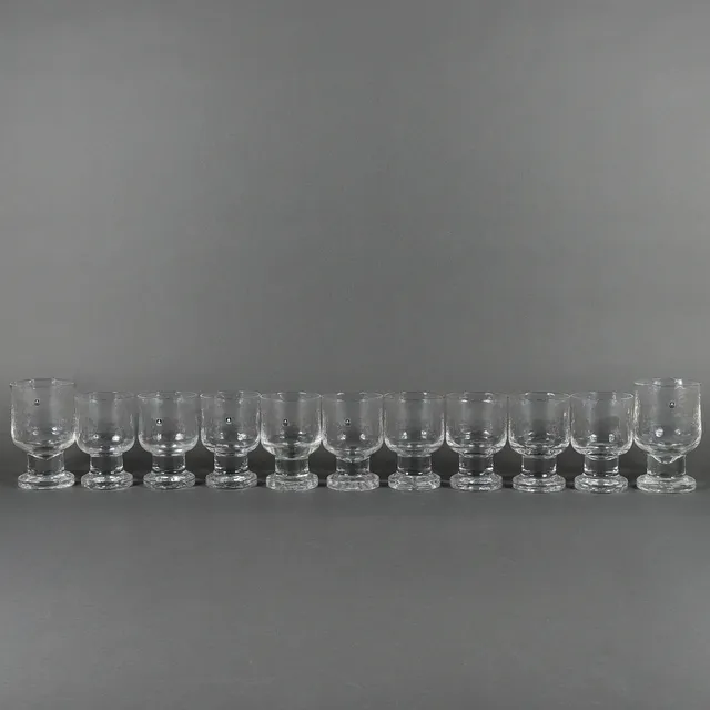 GÖRAN WÄRFF. 11 ölglas, "Rustika" Pukeberg.
