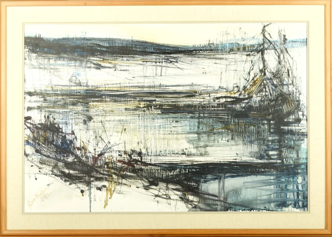 LARS MATSON. Olja på pannå, "Myrlandskap". Signerad & Daterad -1966. — Paintings — Norrlands Auktionsverk