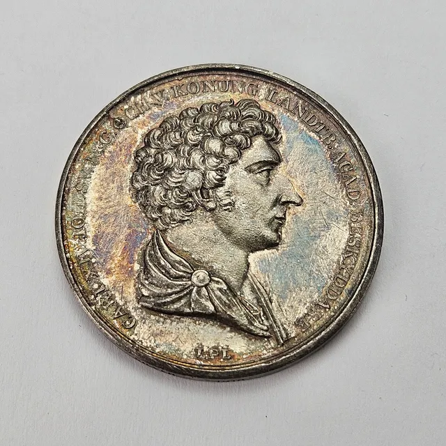 MEDALJ, silver, Carl XIV Johan.