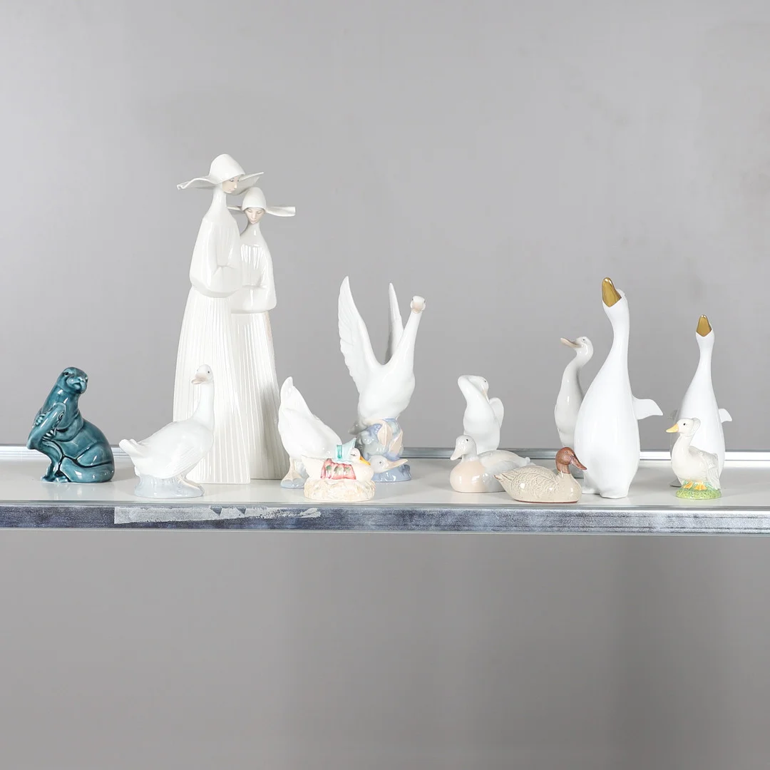 A LLADRO FIGURE OF TWO NUNS AND OTHER ORNAMENTS. — European — Lawrences Auctioneers