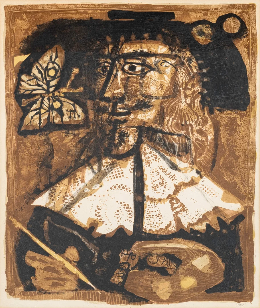 ANTONI CLAVÉ. "le peintre flamand", litografi, numrerad signerad. — Engravings & Prints — Auktionshuset Kolonn