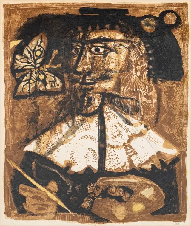 ANTONI CLAVÉ. "le peintre flamand", litografi, numrerad signerad.