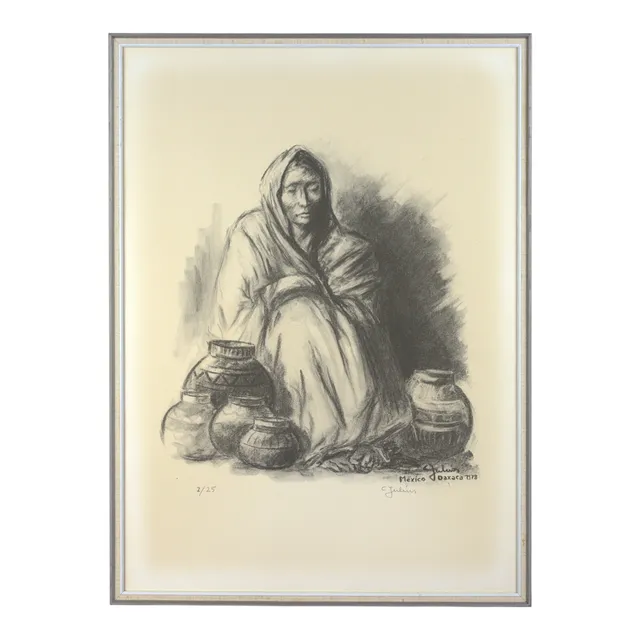 CARL JULIUS. Litografi, 2/25, "Mexico Oaxaca", signerad.