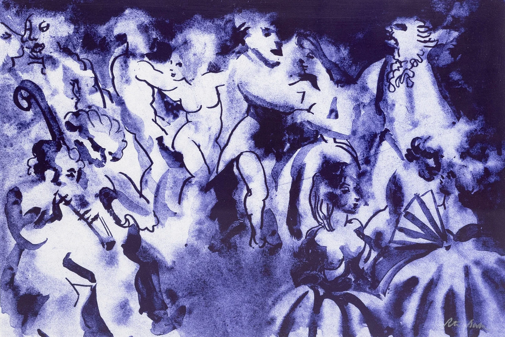 PETER DAHL. Ur "Fredmans Epistlar", färglitografi, signerad. — Engravings & Prints — Auktionshuset Kolonn