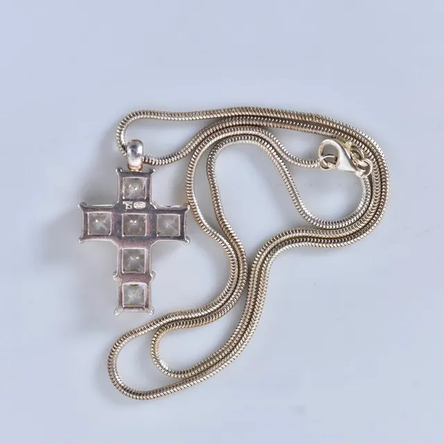 HALSKEDJA MED HÄNGE, sterlingsilver.