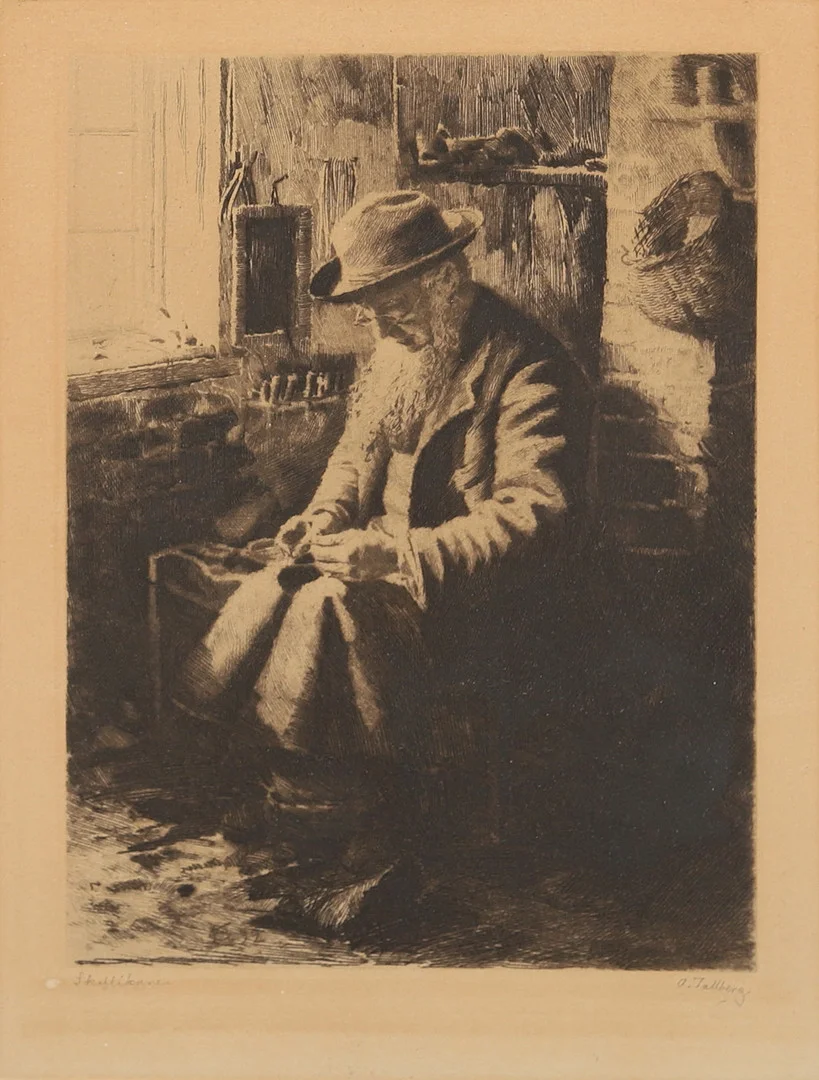 AXEL TALLBERG. Betitlad, etsning, signerad A Tallberg. — Engravings & Prints — Garpenhus Auktioner