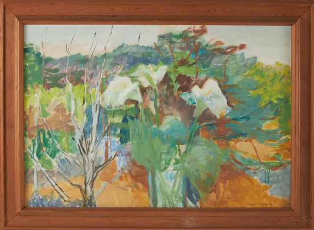 HUGO SIMSON (1910-1970). Kallor i vas, olja på pannå, signerad Hugo Simson.