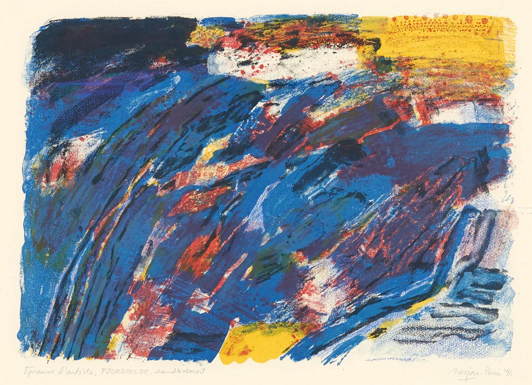 Nesjar, Carl — "Fjordbilde" 1991 — Kunst/Grafikk — Blomqvist