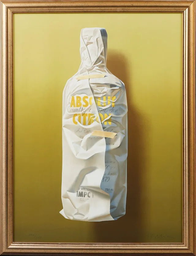 YRJÖ EDELMANN. "Absolut citron", färglitografi, signerad och numrerad 226/250.