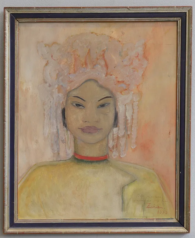 ZOIA KRUKOWSKAJA. olja på pannå, signerad & daterad 1933.