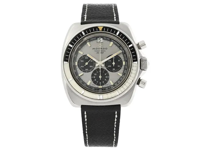 MOVADO, Datron, HS 360 (T Swiss Made T), Super Sub Sea, "Tachy Metre", Cal 3019 PHC (Zenith), Boett nr. 018 M / 67, kronograf, herrur, 40,5 mm, stål, automatisk, plexiglas, datum, läderband, ca 1972.