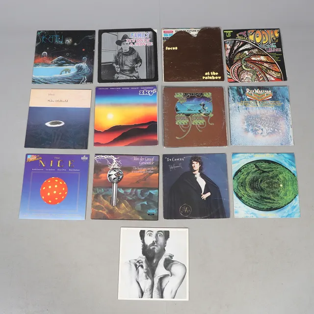 A COLLECTION OF PROG-ROCK AND EXPERIMENTAL VINYL RECORDS.