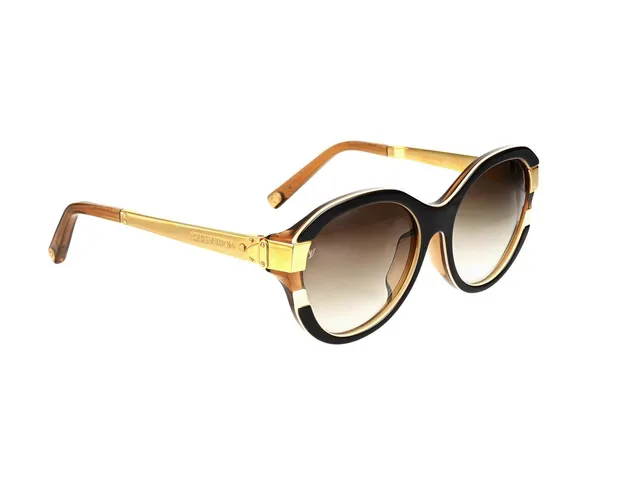 SOLGLASÖGON, LOUIS VUITTON, Z0487E, 9AV, 56 17, guldfärgad bågar, bruna glas, dustbag, kvitto, kartong.