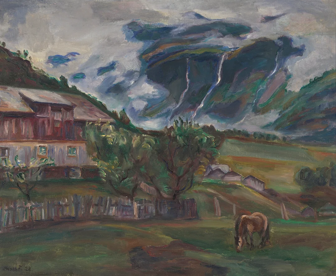 Holbø, Kristen — "Skjolden i Sogn" 1928 — Kunst/Maleri — Blomqvist