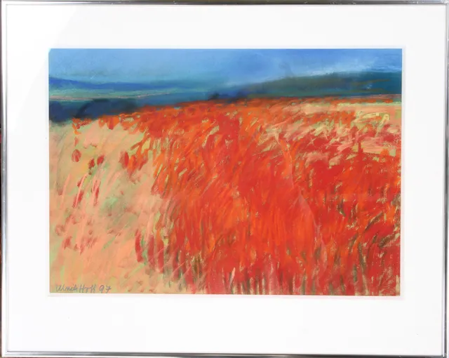 Ulrik Hoff. Field landscape with poppies