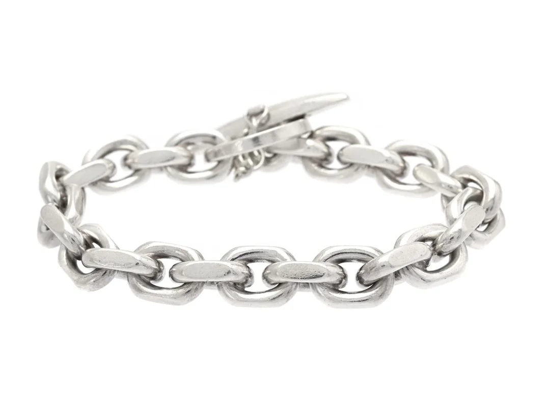 ARMBAND, sterlingsilver, ankarlänk, längd 21 cm, vikt 78,6 g, säkerhetskedja. — Smycken/Armband — Kaplans