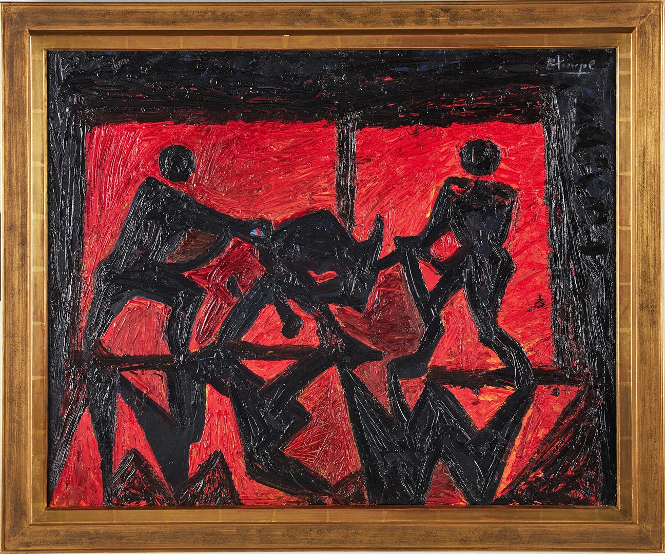 ROLAND KEMPE. "Sculpture III", signerad samt daterad tergo 1960, olja på duk. — Paintings — Stockholms Auktionsverk Sickla
