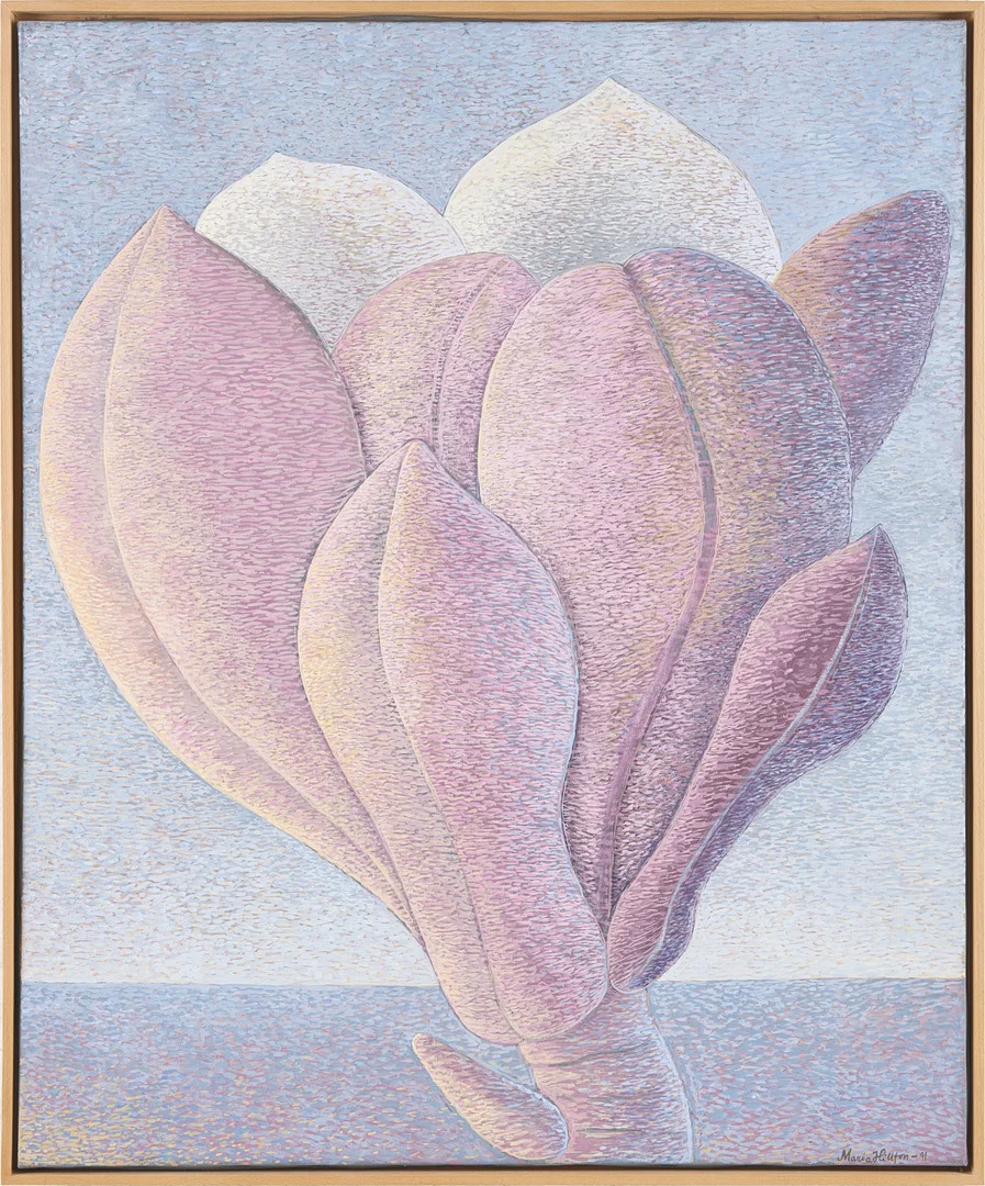 MARIA HILLFON. Knoppar, diptyk, olja på duk, signerade, daterade -91. — Paintings — Stockholms Auktionsverk Magasin 5