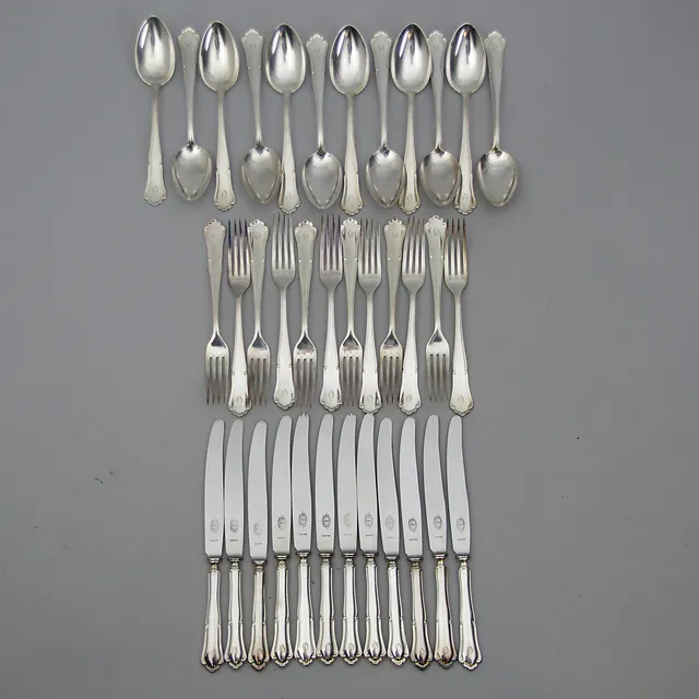 BESTICKUPPSÄTTNING, "Saga", Skandia, nysilver.