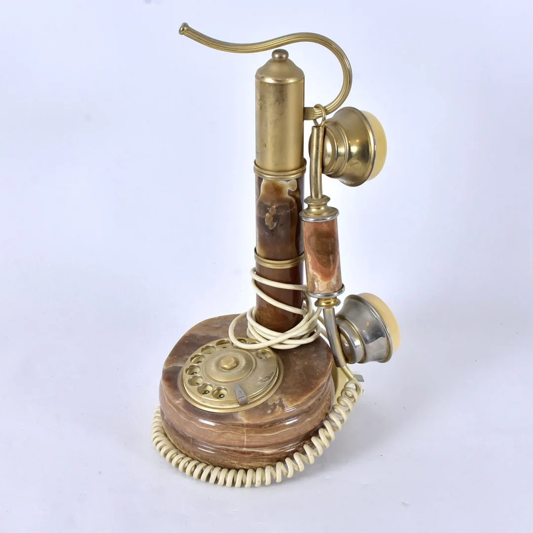 BORDSTELEFON, metall, marmor, Citel, 1900-tal, Italien. — Modern consumer electronics — Halmstads Auktionskammare