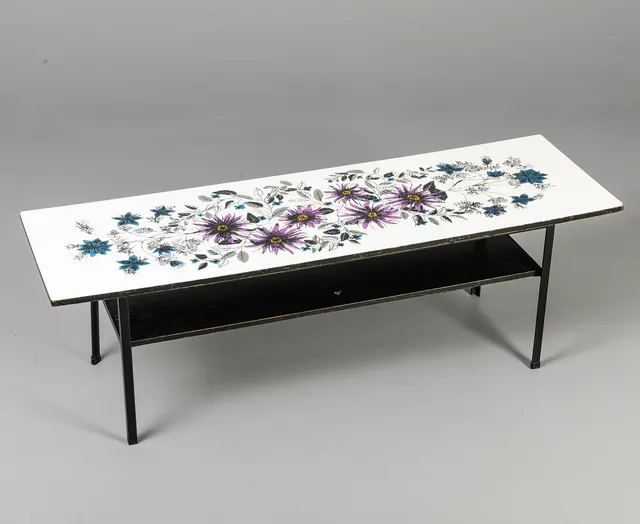 JOHN PIPER (BRITISH, 1903-1993), FOR TERANCE CONRAN TWO-TIER COFFEE TABLE.