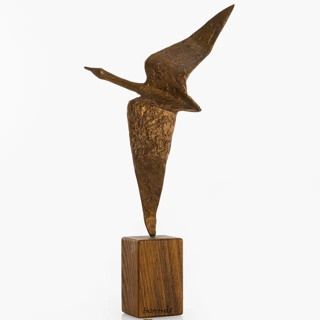 RUNE HANNÄS. RUNE HANNÄS (Sverige, 1916-2020), "Trana", skulptur, signerad Hannäs, brons på träsockel.