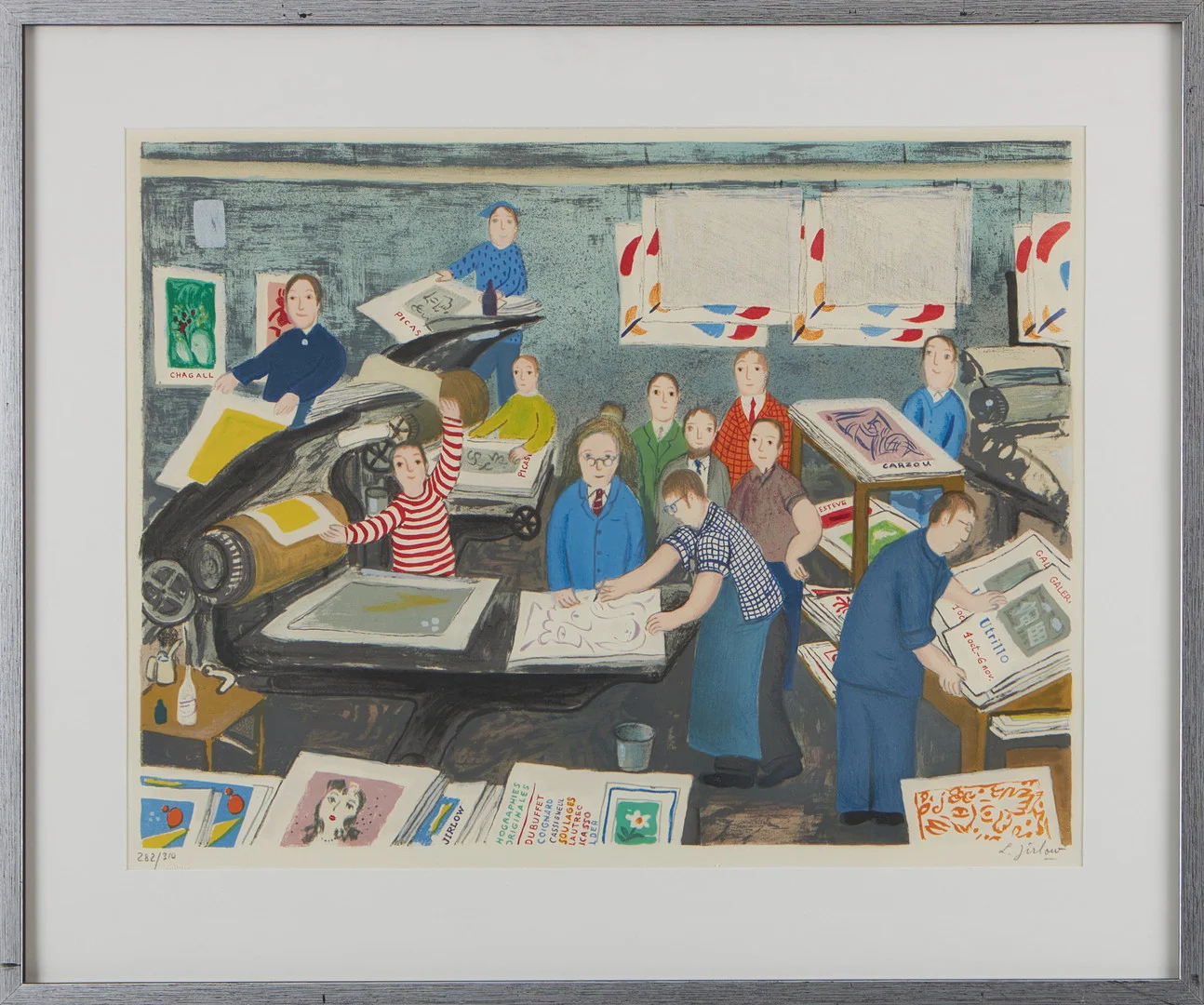 LENNART JIRLOW. Hos Mourlot, färglitografi. — Engravings & Prints — Stockholms Auktionsverk Magasin 5