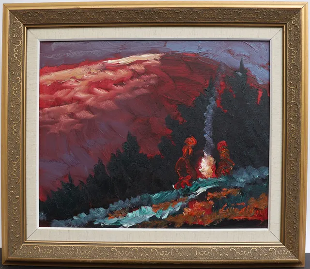 GÖSTA HENNING. Skogsbild, oljemålning på duk, signerad.