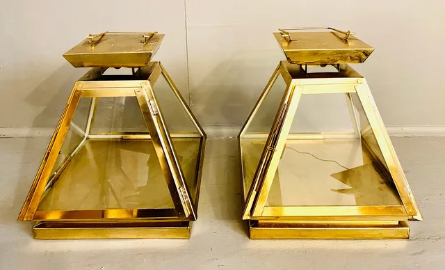 A PAIR OF STORM LANTERNS.