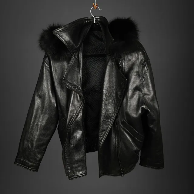 GIANNI VERSACE. 80S LEATHER BOMBER COAT.