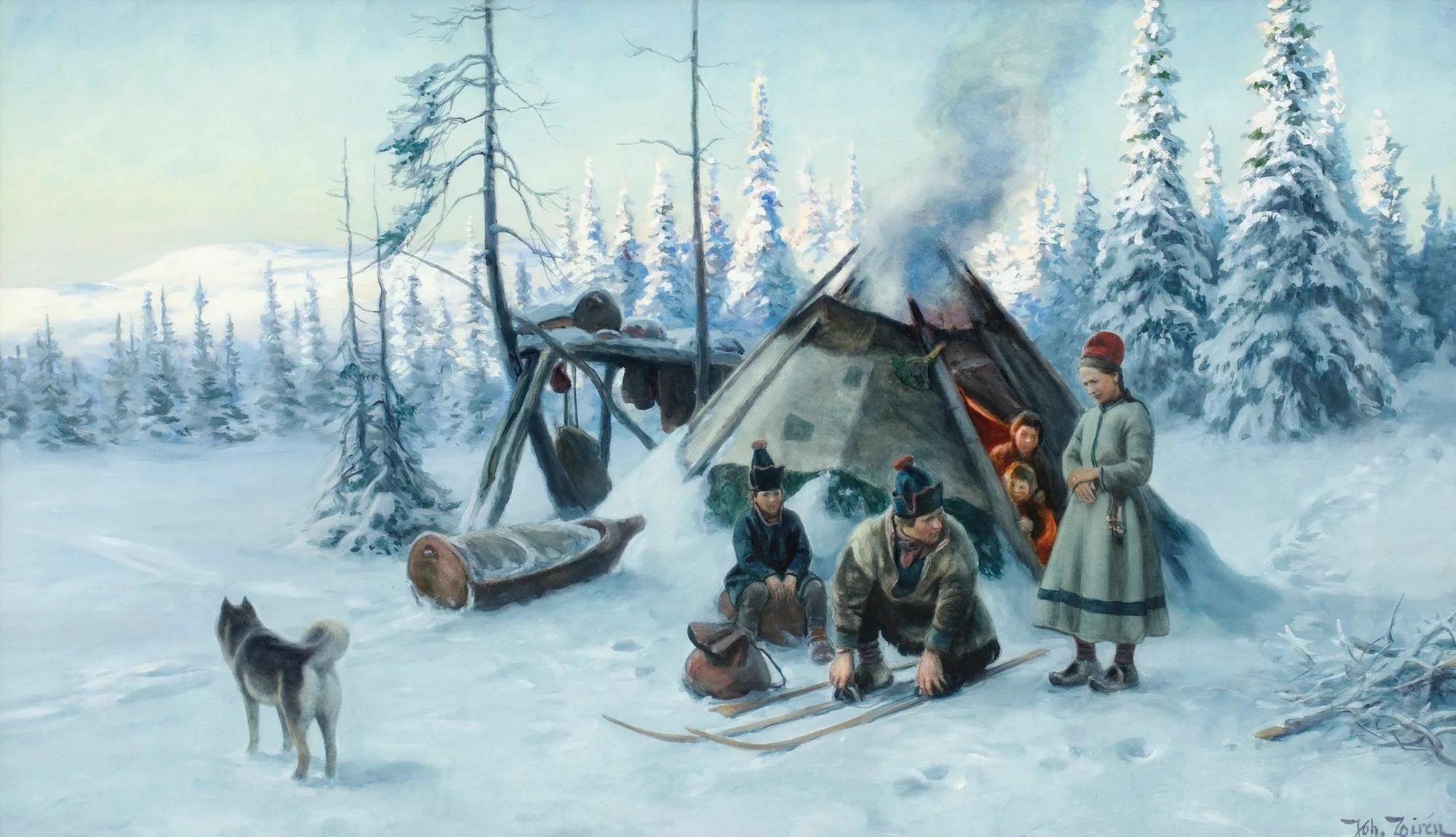 Johan Tirén, Samefamilj vid kåta. — Bukowskis