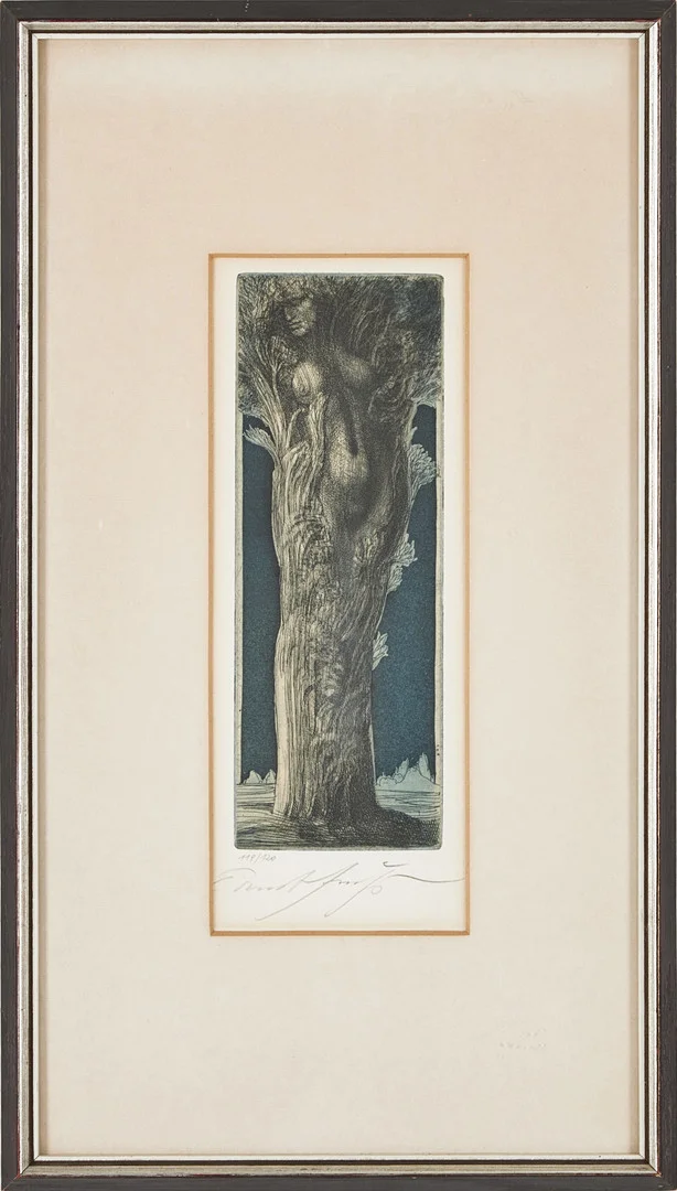 ERNST FUCHS. "Dafne III", etsning, 119/120. — Engravings & Prints — Stockholms Auktionsverk Magasin 5