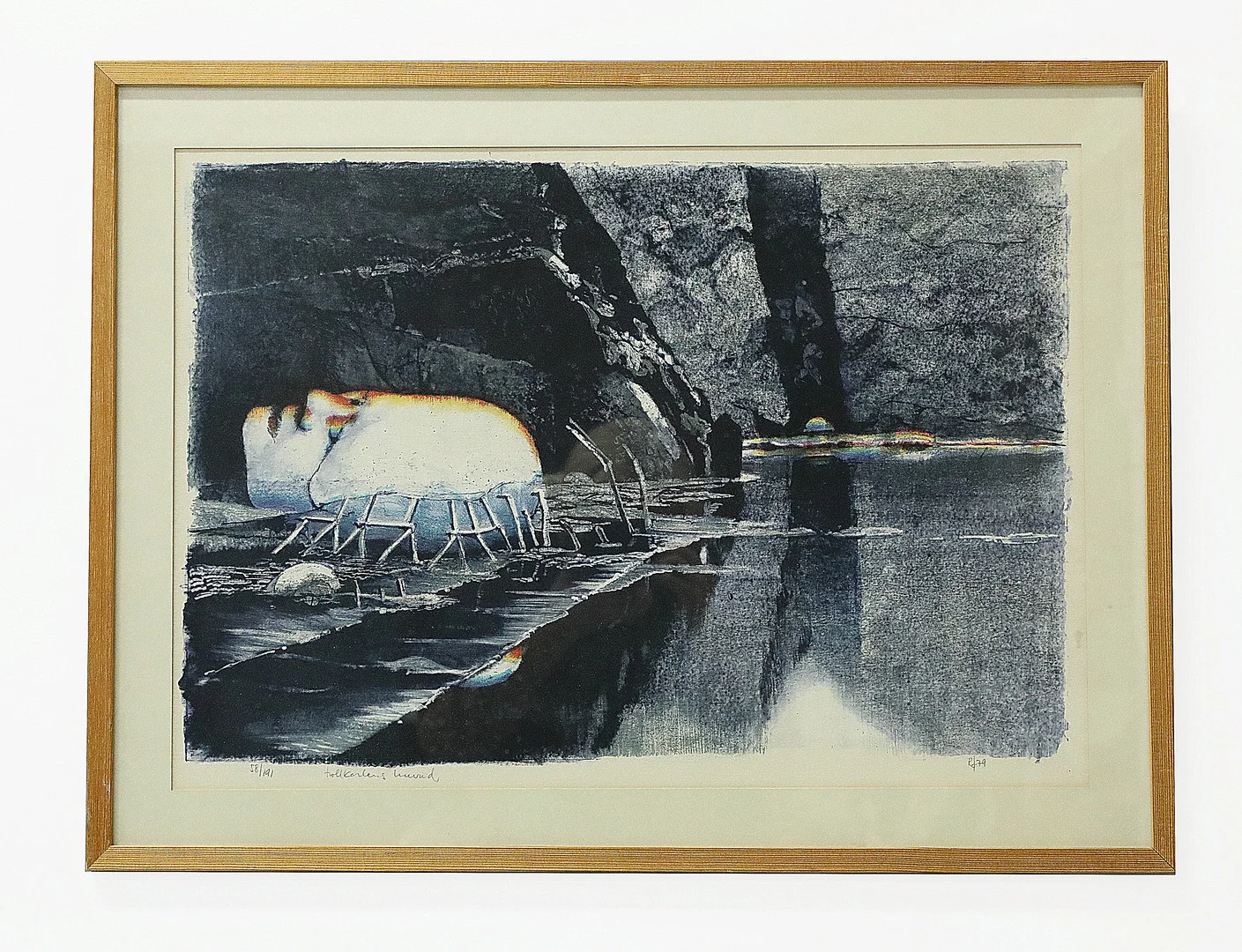 ROJ FRIBERG. färglitografi, "Trollkarens huvud", numrerad 58/191, signerad och daterad. — Engravings & Prints — Hälsinglands Auktionsverk