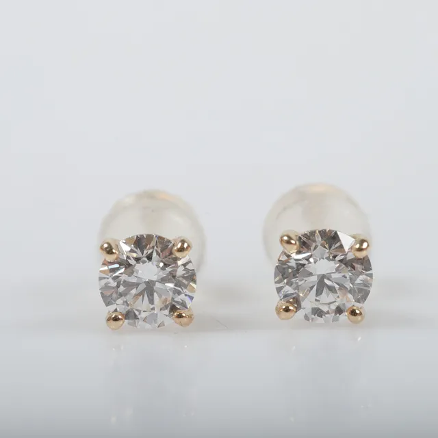 ENSTENSÖRHÄNGEN, 1 par, 14 K guld med briljantslipade diamant, totalt 1,02 ct, labbodlade, Diamonds CPH.