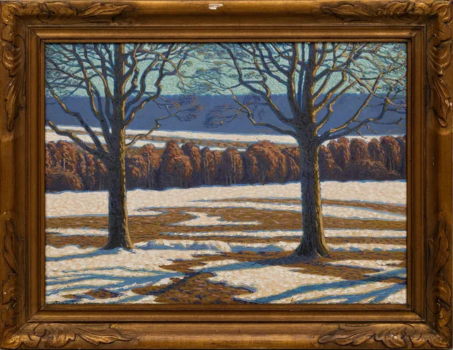 OLOF THUNMAN ( 189-1977). Motiv från Billingapasset vid Varnhem, olja på duk, signerad, daterad a tergo, 1915.