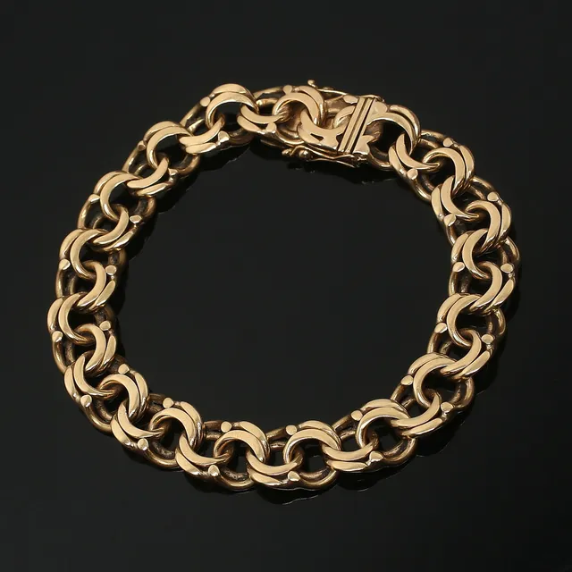 ARMBAND, 18K guld, bismarck länk, Stockholm 1965.