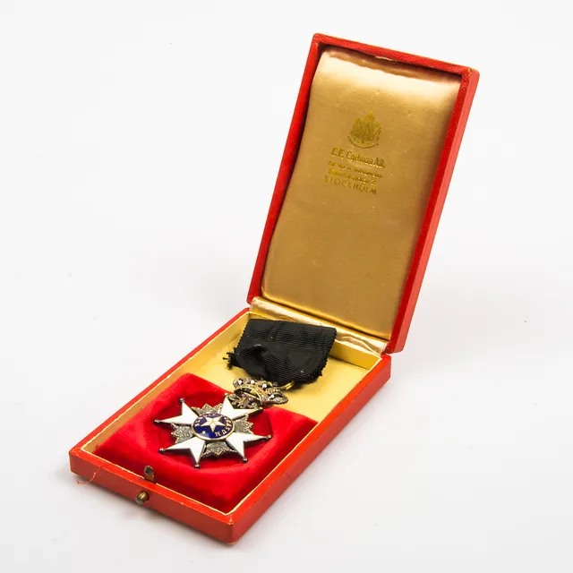ORDENSMEDALJ, Nordstjärneorden, silver samt emalj.