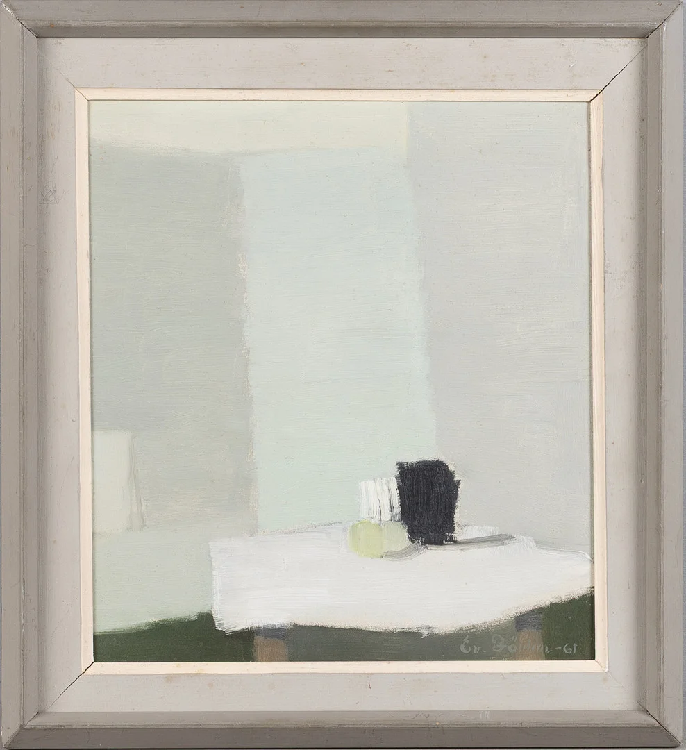 EVERT FÄRHM. "Stilleben II", olja på pannå, signerad -61. — Paintings — Stockholms Auktionsverk Helsingborg
