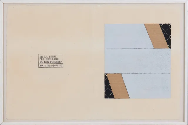 LG LUNDBERG. blandteknik, nr 7E ur serien "Le grillage et ses formes", signerad och daterad 1978.