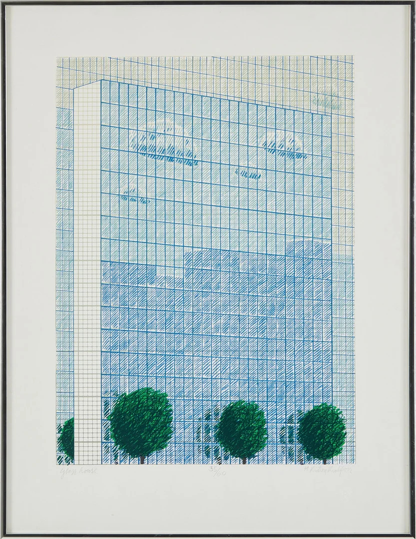 KRISTIAN KROKFORS, "Glass house'', litografi, signerad, daterad -79 och numrerad 35/60. — Engravings & Prints — Stockholms Auktionsverk Magasin 5